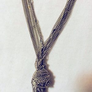 Silver necklace/chain & earring set